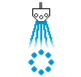 Nozzle is equipped with multi-orifice, which produces solid stream.